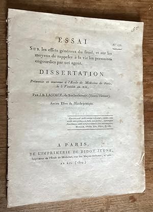 Essai sur les effets généraux du froid et sur les moyens de rappeler à la vie les personnes engou...