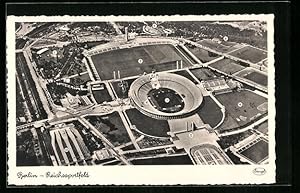 Bild des Verkufers fr Ansichtskarte Berlin, Reichssportfeld vom Flugzeug aus, mit Ziffern, rckseitig Index zum Verkauf von Bartko-Reher