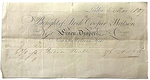 Stock, Cooper & Watson, Linen Drapers, No 55 & 56 Holborn Hill. An engraved and handwritten bill ...