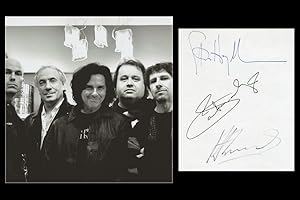 Bild des Verkufers fr Marillion - Steve Hogarth - Ian Mosley - Pete Trewavas - Signed album page + Photo - 1995 zum Verkauf von PhP Autographs