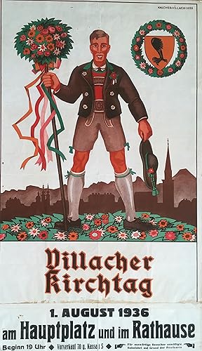 Villacher Kirchtag. Grafische Gestaltung von Raimund Kalcher (1889-1959). Mit unten aufgeklebtem ...