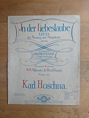 Seller image for In der Liebeslaube - Lied fr Gesang mit Pianoforte nach dem amerikanischen Liebestanz Intermezzo for sale by Antiquariat Birgit Gerl
