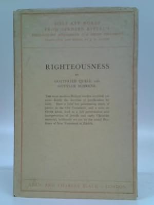 Image du vendeur pour Righteousness mis en vente par World of Rare Books