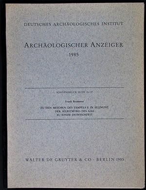 Imagen del vendedor de Archaologischer Anzeiger a la venta por Design Books
