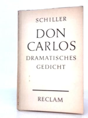 Bild des Verkufers fr Don Carlos zum Verkauf von World of Rare Books