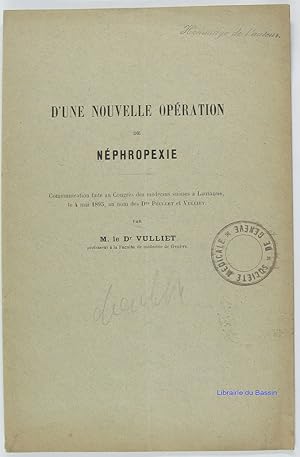 Seller image for D'une nouvelle opration de nphropexie for sale by Librairie du Bassin