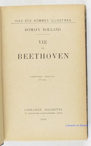 Image du vendeur pour Vie de Beethoven mis en vente par Librairie du Bassin