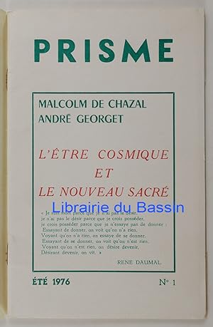 Prisme n°1 Malcolm de Chazal André Georget L'être cosmique et le nouveau sacré