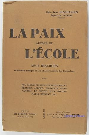 Imagen del vendedor de La paix autour de l'cole a la venta por Librairie du Bassin