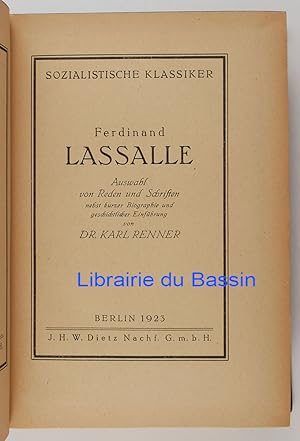 Seller image for Ferdinand Lassalle Auswahl von Reden and Schriften nebst kurzer Biographie und geschichtlicher Einfhrung for sale by Librairie du Bassin