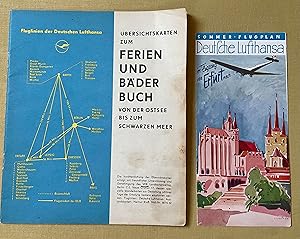 1. Deutsche Lufthansa A.G. Sommer-Flugplan 1936, im Flugzeug von Erfurt.; 2. Fluglinien der Deuts...