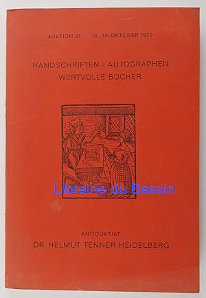 Image du vendeur pour Handschriften - Autographen Wertvolle Bcher mis en vente par Librairie du Bassin