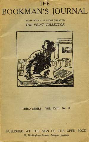 Image du vendeur pour The Bookman's Journal ,Third Series, Vol. 18, No. 15 mis en vente par PJK Books and Such