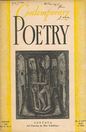 Seller image for Contemporary Poetry, Summer 1946, Vol. VI, No. 2 for sale by PJK Books and Such