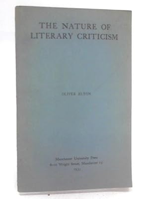 Imagen del vendedor de The Nature of Literary Criticism a la venta por World of Rare Books