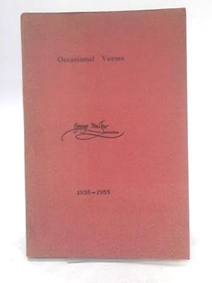 Bild des Verkufers fr Occasional Verses 1935 - 1955 zum Verkauf von World of Rare Books