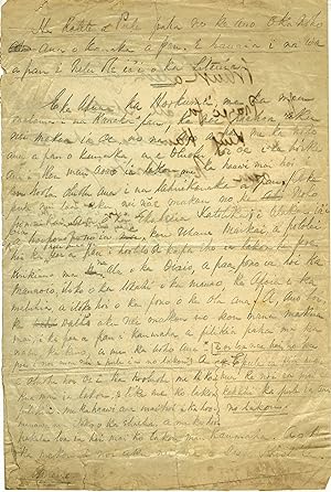 Bild des Verkufers fr KING KAMEHAMEHA IV ~~ HIS AUTOGRAPH TRANSLATION OF THE ''PRAYER FOR ALL ESTATES OF MEN,'' -- LIKELY A WORKING MANUSCRIPT FOR HIS 1862 SELF-TRANSLATED ''BOOK OF COMMON PRAYER'', THE FIRST IN THE HAWAIIAN LANGUAGE! zum Verkauf von Gerard A.J. Stodolski, Inc.  Autographs