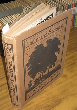 Imagen del vendedor de Licht und Schatten. 1. Jg., Erster (1.) Halbjahresband 1910 / 1911, Nr. 1 - 26, so komplett. Wochenschrift (spter: Monatsschrift) fr Schwarzweisskunst (Schwarz-Wei-Kunst) und Dichtung. -- Diese Ausgabe u.a. mit knstlerischen Beitrgen von Lovis Corinth: Betende Alte, Im Regen / Kthe Kollwitz: Beim Bohnenschneiden / Max Slevogt: Klageweiber / Emil Orlik: Trio // Literarische Beitrge: Christian Morgenstern: Spruch / Josef Schanderl: Blick von oben / Frida Schanz: Spruch / Hanns von Gumppenberg: Der gute Ofen / Stefan Zweig: Das Wort (nach Emile Verhaaren) u.v.a. a la venta por Antiquariat Carl Wegner