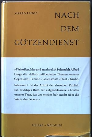 Seller image for Nach dem Gtzendienst : Gedanken, Erlebnisse, Beispiele. Das Wort des Papstes zum Zeitgeschehen. Ein Buch der ttigen Liebe. for sale by books4less (Versandantiquariat Petra Gros GmbH & Co. KG)