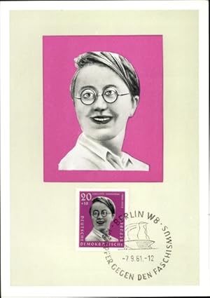 Maximum Ansichtskarte / Postkarte Lieselotte Herrmann, Kämpfer gegen den Faschismus, Stempel Berl...