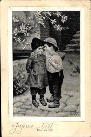 Seiden Ansichtskarte / Postkarte Wunsch, Zwei Jungen unterhalten sich