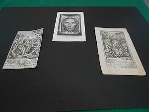 Gnadenbilder, 3 Original- Kupferstiche. Gebetszettel, Meditationen.