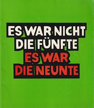 Bild des Verkufers fr Programmheft Aldo Nikolaj ES WAR NICHT DIE FNFTE, ES WAR DIE NEUNTE Spielzeit 1975 / 76 November ( Non era la quinta, era la nona ) zum Verkauf von Programmhefte24 Schauspiel und Musiktheater der letzten 150 Jahre