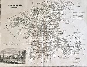 ORIGINAL 19th CENTURY MAP OF WORCESTERSHIRE