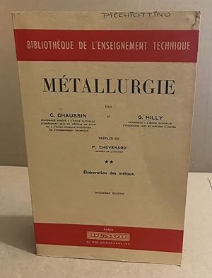 Métallurgie / elaboration des métaux