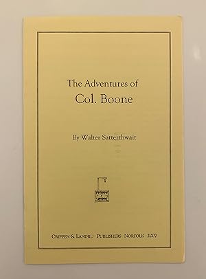 Immagine del venditore per The Adventures of Col.Boone. venduto da Peter Scott