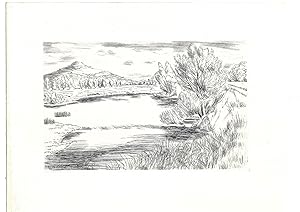 Environs de PONT-à-Mousson - Gravure Originale à l'Eau-Forte par A. JACQUEMIN 1948