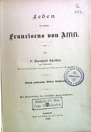 Image du vendeur pour Leben des heiligen Franciscus von Assisi. mis en vente par books4less (Versandantiquariat Petra Gros GmbH & Co. KG)