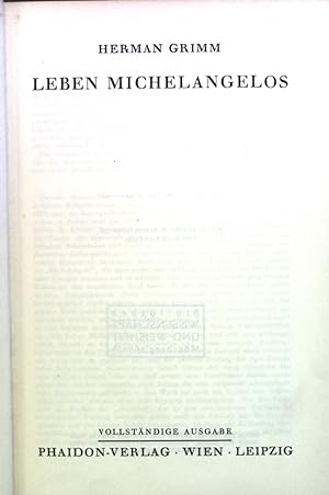 Seller image for Leben Michelangelos. for sale by books4less (Versandantiquariat Petra Gros GmbH & Co. KG)