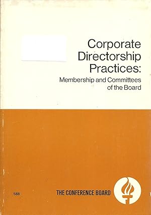 Imagen del vendedor de Corporate Directorship Practices: Membership and Committees of the Board a la venta por Lincbook