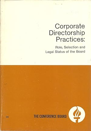 Imagen del vendedor de Corporate Directorship Practices: Role, Selection and Legal Status of the Board a la venta por Lincbook