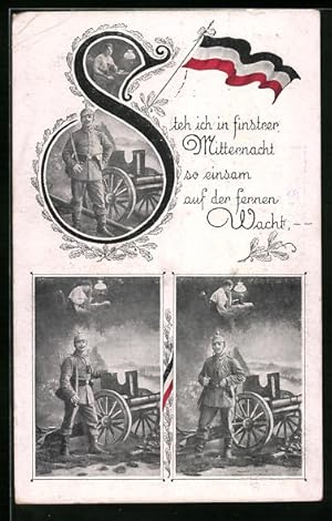 Bild des Verkufers fr Ansichtskarte Artillerist schiebt Wache und denkt an seine Liebste zum Verkauf von Bartko-Reher
