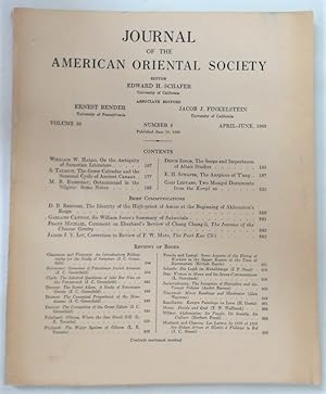 Bild des Verkufers fr Journal of the American Oriental Society. Volume 83, Number 2, April - June 1963. zum Verkauf von Plurabelle Books Ltd