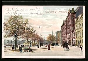 Bild des Verkufers fr Lithographie Hamburg-Neustadt, Jungfernstieg mit Alsterblick zum Verkauf von Bartko-Reher