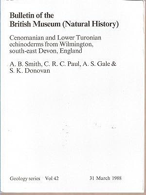 Imagen del vendedor de Cenomanian and Lower Turonian echinoderms from Wilmington, south-east Devon, England. Bulletin of British Museum (Natural History). Geology series Vol 42. a la venta por MAE Books