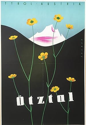Tyrol - Austria. Ötztal. Grafische Gestaltung von Arthur Zelger (1914-2004). Farboffsetdruck Wagn...