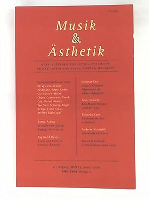 Seller image for Musik und sthetik, 4. Jahrgang, Heft 13, Januar 2000 for sale by Leserstrahl  (Preise inkl. MwSt.)