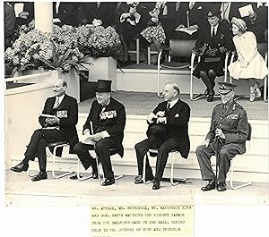 VICTORY DAY - An original press photograph capturing leaders of the Empire - Prime Minister Cleme...