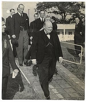 An original Second World War press photograph of Winston S. Churchill in early July 1945 campaign...