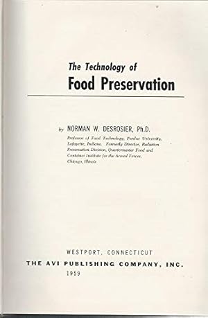 Bild des Verkufers fr The Technology of Food Preservation zum Verkauf von Ammareal