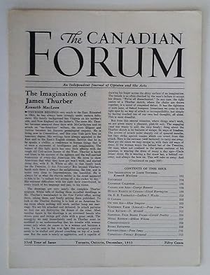Image du vendeur pour The Canadian Forum: An Independent Journal of Opinion and the Arts, December 1953 mis en vente par Summerhill Books
