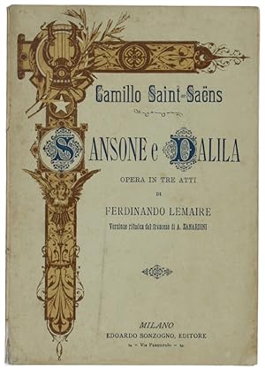 Immagine del venditore per SANSONE E DALILA. Opera in tre atti.: venduto da Bergoglio Libri d'Epoca