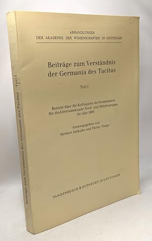 Seller image for Beitrge zum Verstndnis der Germania des Tacitus - TEIL 1 - Abhandlungen der Akademie der Wissenschaften in Gttingen. Philosophisch-historische Klasse N175 for sale by crealivres