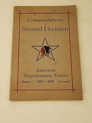 Image du vendeur pour Commendations of Second Division American Expeditionary Forces France & Germany 1917-1919 mis en vente par rareviewbooks