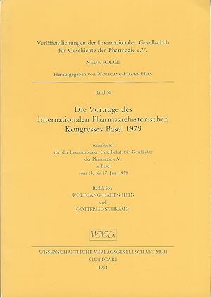 Bild des Verkufers fr Die Vortrge des Internationalen Pharmaziehistorischen Kongresses Basel 197 veranstaltet von der Internationalen Gesellschaft fr Geschichte der Pharmazie e.V. in Basel vom 13. bis 17. Juni 1979 zum Verkauf von Bcherhandel-im-Netz/Versandantiquariat