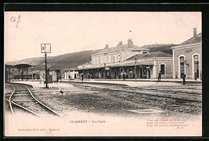 Ansichtskarte Clamecy, La Gare, Bahnhof von der Gleisseite